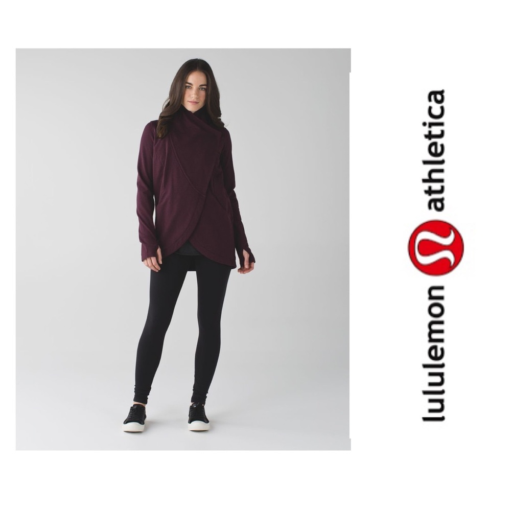 Lululemon That’s a Wrap heathered bordeaux drama Cardigan 6